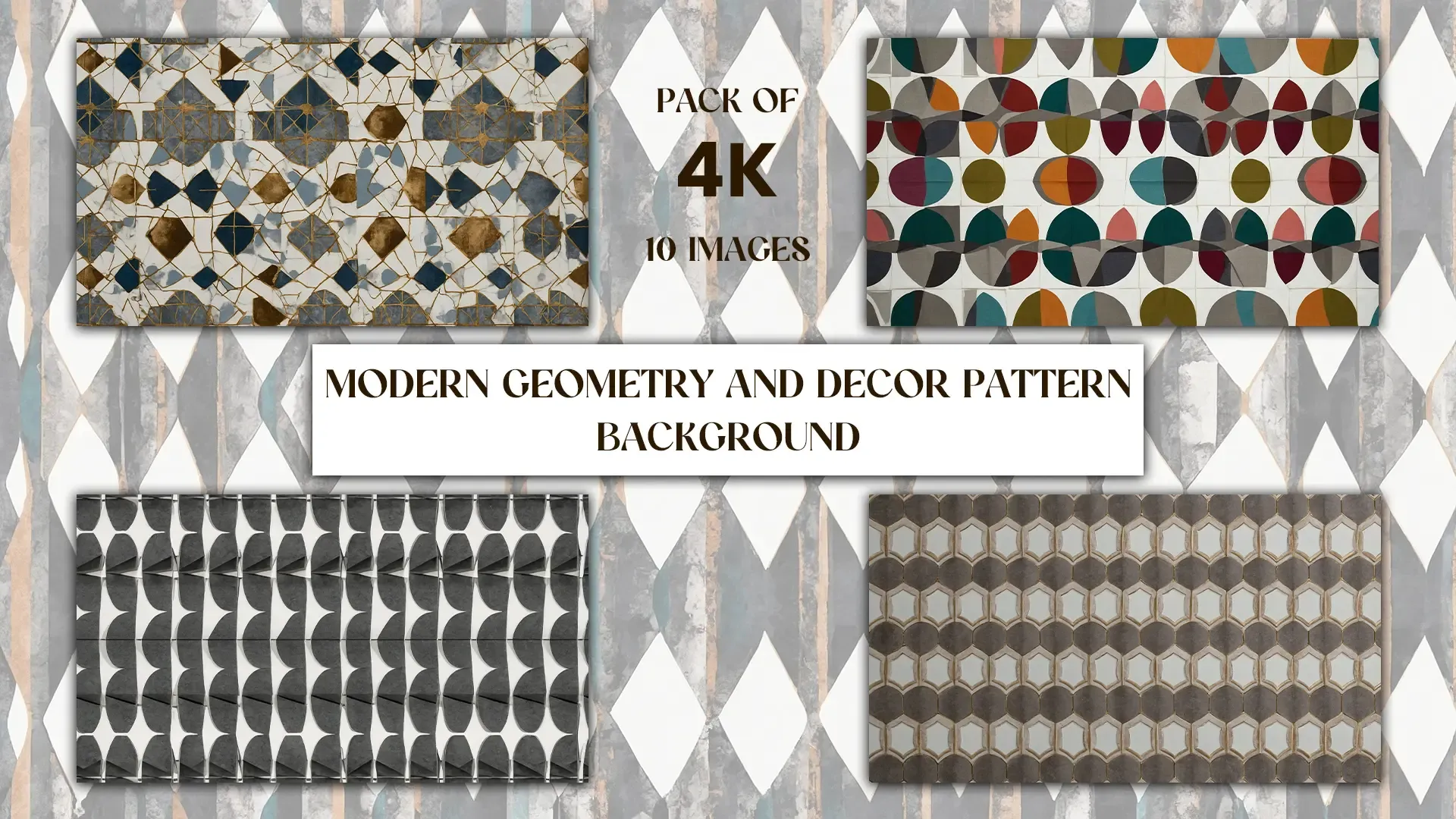 Abstract Geometric Decor Patterns Textured Background Collection image